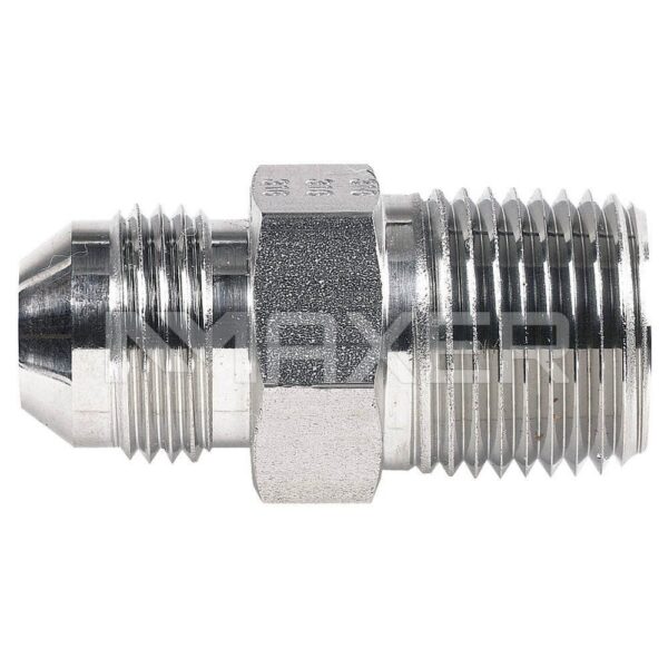 Adaptador Hidráulico JIC-NPT Recto, Macho JIC 1/2″ x Macho NPT 1″