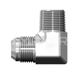 Adaptador Hidráulico JIC-NPT a 90°, Macho JIC 1/2" x Macho NPT 3/8"