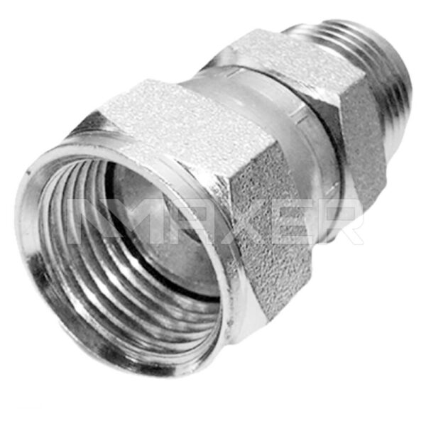 Adaptador Hidráulico JIC-FJIC Recto, Macho JIC 1″ x Hembra JIC Giratoria 1″