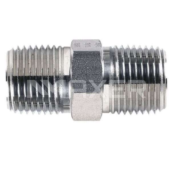 Adaptador Hidráulico NPT-NPT Recto, Macho NPT 1/4″ x Macho NPT 3/8″