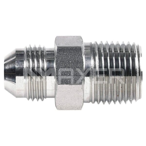 Adaptador Hidráulico JIC-NPT Recto, Macho JIC 1/2″ x Macho NPT 3/8″