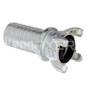 Acople Chicago 4 garras con clip de seguridad, Acero Zincado, espiga manguera 1-1/4"